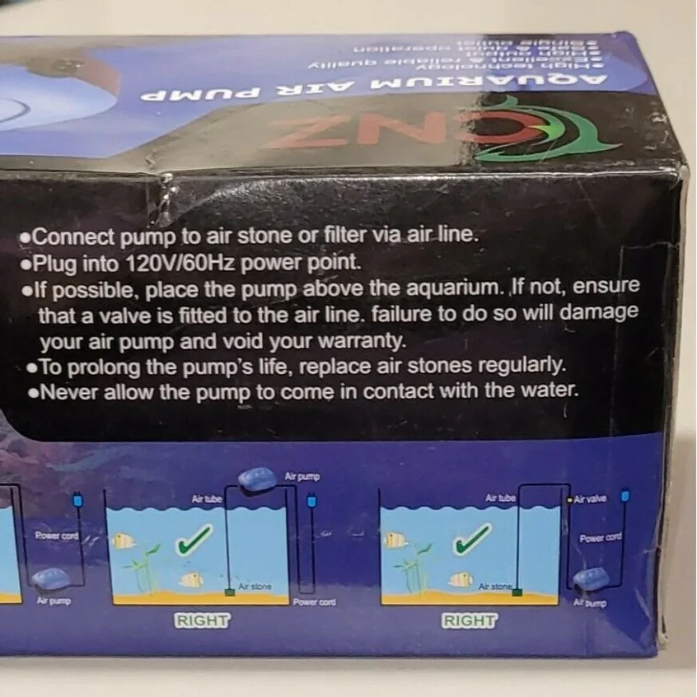 HP-1000 Aquarium Air Pump Single Outlet Up To 20-Gallon